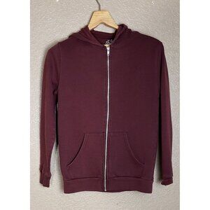 Clean Tees Fresh Maroon Zip-Up Hoodie Size Small